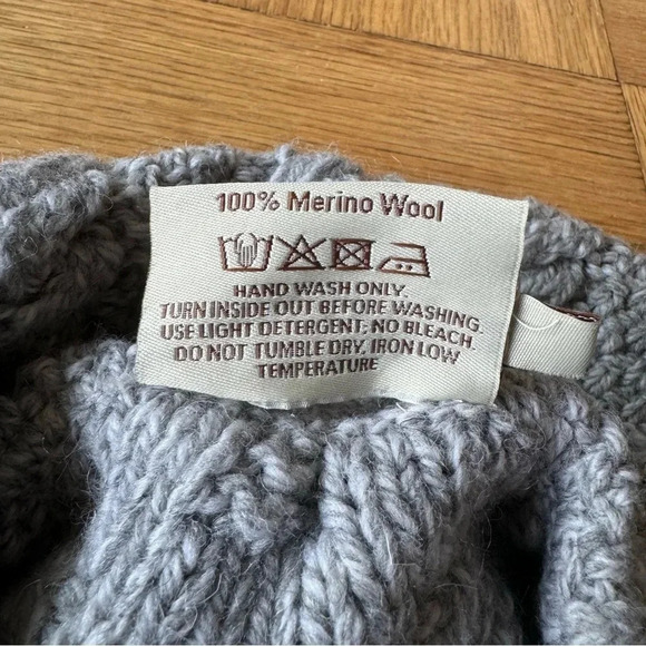 Saol Ireland Merino Wool Tunic Sweater Cardigan XS Gray with Pockets - Picture 5 of 8